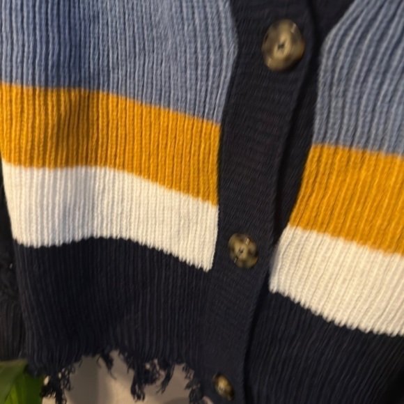 Full Circle Trends  Color Blocked VNevk Cardigan Size Large NWT - Picture 5 of 8